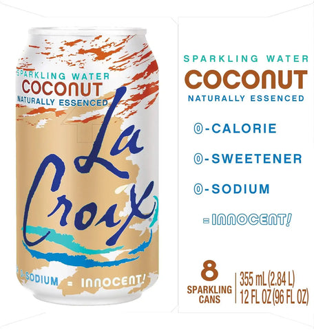 La Croix, Water Sparkling Coconut, 12 Fl Oz, 8 Count