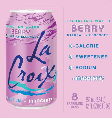 La Croix Sparkling Water, Berry, 12 Fl Oz (pack of 8)