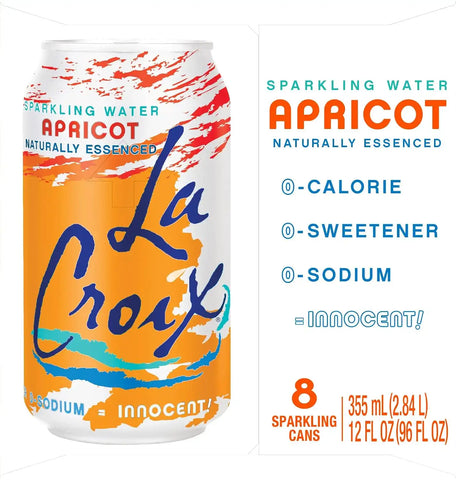 La Croix Sparkling Water, Apricot, 12 Fl Oz (pack of 8)