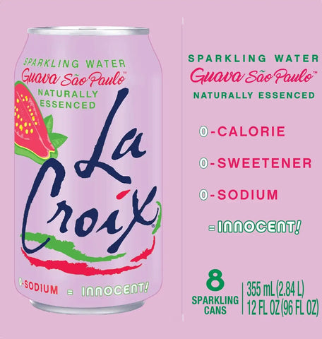 La Croix Sparkling Water, Guava Sao Paulo, 12 Fl Oz (pack of 8)