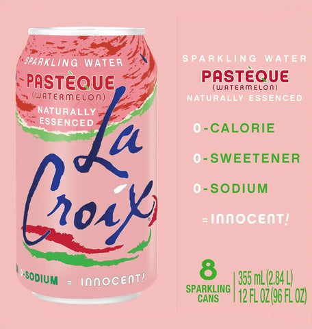 La Croix Sparkling Water, Pasteque (Watermelon), 12 Fl Oz (pack of 8)