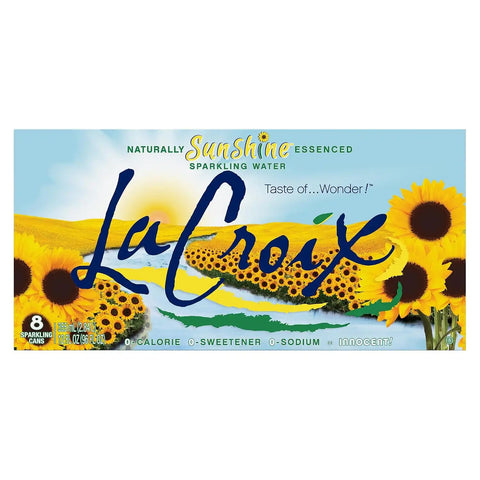 La Croix Sparkling Water, Sunshine, 8 Pack – Zero Sugar, Zero Calories, Zero Sodium – Taste of Wonder