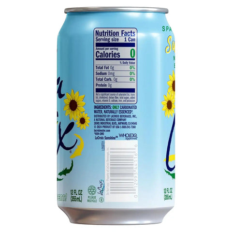 La Croix Sparkling Water, Sunshine, 8 Pack – Zero Sugar, Zero Calories, Zero Sodium – Taste of Wonder