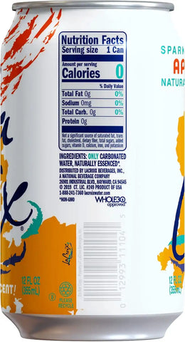 La Croix Sparkling Water, Apricot, 12 Fl Oz (pack of 8)