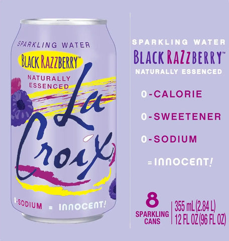 La Croix Sparkling Water, Black Razzberry, 12 Fl Oz (pack of 8)