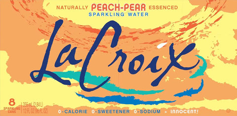 La Croix, Water Sparkling Peach Pear, 8 Pack, 12 Fl Oz