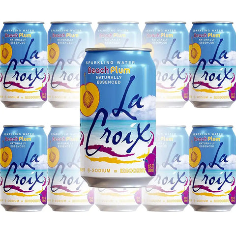 La Croix Beach Plum Sparkling Water, 12oz (Pack of 10, Total of 120oz)