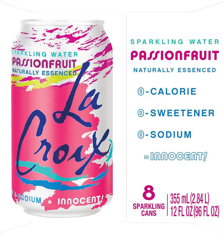 La Croix Sparkling Water, Passionfruit, 12 Fl Oz (pack of 8)
