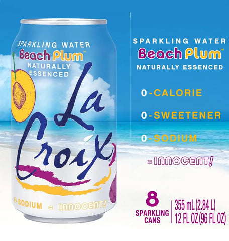 La Croix Sparkling Water, Beach Plum, 12 Fl Oz (pack of 8)