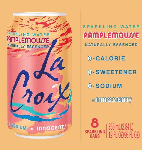 La Croix, Sparkling Water, Grapefruit, 96 Ounce Pack of 8