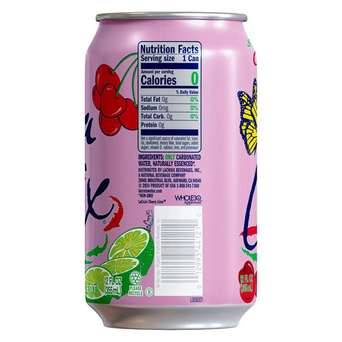 La Croix Sparkling Water, Cherry Lime, 8-Pack Zero Sugar, Zero Calories, Zero Sodium