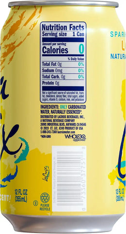La Croix Sparkling Water, Lemon 8pk, 12 Fl Oz (pack of 8)