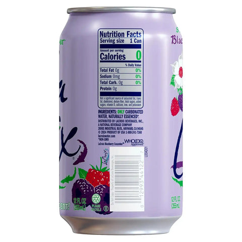 La Croix Sparkling Water, Blackberry Cucumber, 8-Pack Zero Sugar, Zero Calories, Zero Sodium
