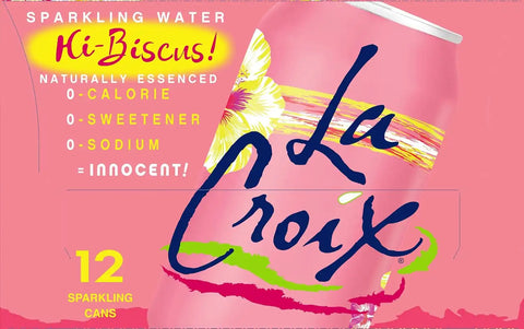 La Croix Hi-Biscus! essenced sparkling water, 12-fluid ounce cans, 12-cans in box