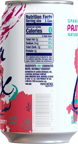La Croix Sparkling Water, Passionfruit, 12 Fl Oz (pack of 8)