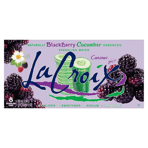 La Croix Sparkling Water, Blackberry Cucumber, 8-Pack Zero Sugar, Zero Calories, Zero Sodium