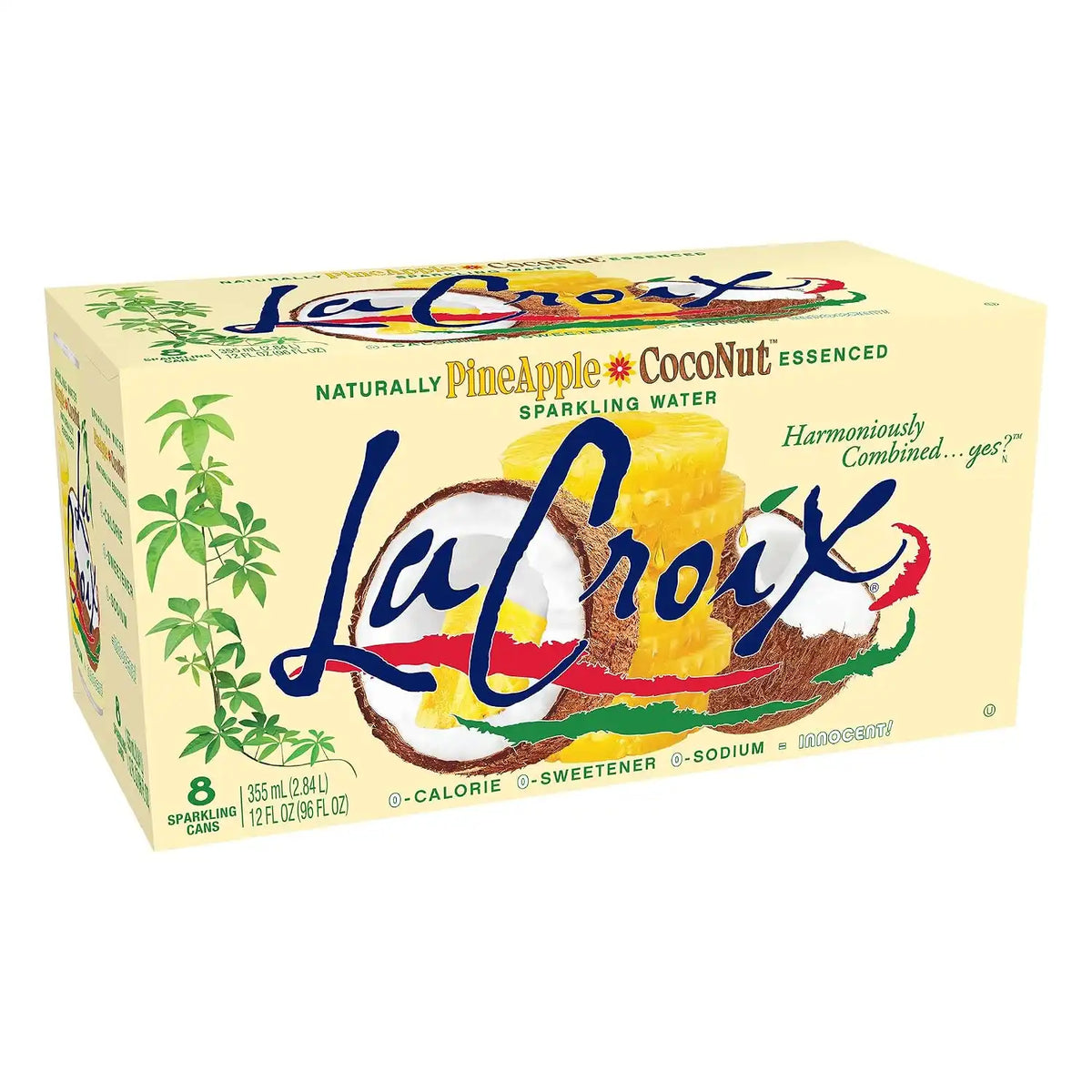 LaCroix Sparkling Water | Pineapple Coconut Flavor | 8-Pack | Naturally Essenced, Zero Calorie, Sodium Free | 12 Fl Oz Cans