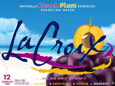 La Croix Sparkling Water, Beach Plum, 12 Fl Oz (pack of 12)