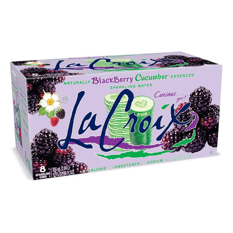 La Croix Sparkling Water, Blackberry Cucumber, 8-Pack Zero Sugar, Zero Calories, Zero Sodium
