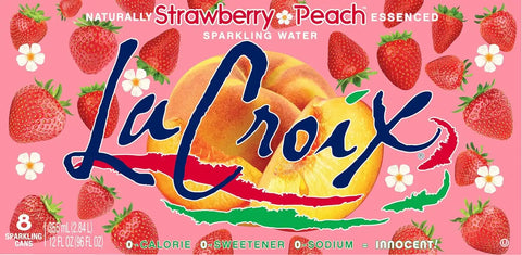 La Croix Sparkling Water, Strawberry Peach, 12 Fl Oz (Pack of 8)