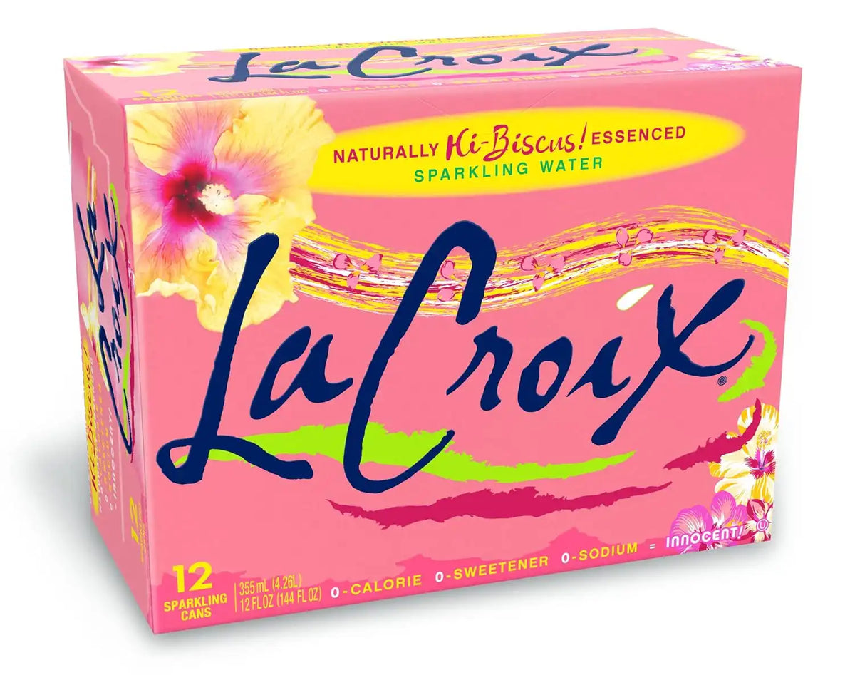 La Croix Hi-Biscus! essenced sparkling water, 12-fluid ounce cans, 12-cans in box